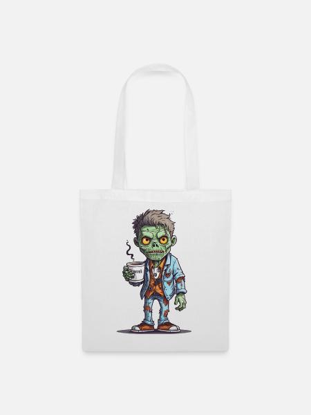 Kaffeemonster - Koffein Zombie - Morgenmuffel - Stoffbeutel - Weiß
