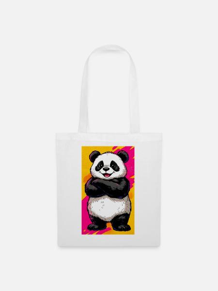 Panda - Stoffbeutel - Weiß