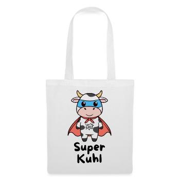 Super Kuhl – Superhelden Kuh - Stoffbeutel - Weiß - Vorne