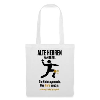 Alte Herren Handball – Die Knie sagen nein - Stoffbeutel - Weiß - Vorne