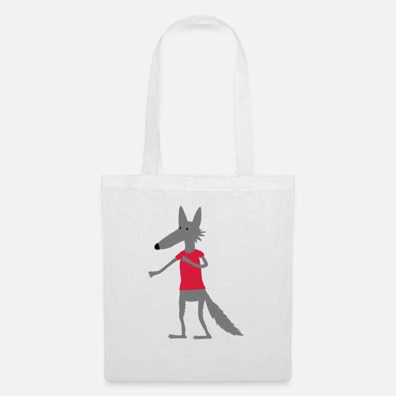 Wolf (Flexdruck) - Stoffbeutel - Weiß