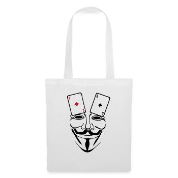 anonymen Maske Maske Karten-Poker as1 - Stoffbeutel - Weiß - Vorne