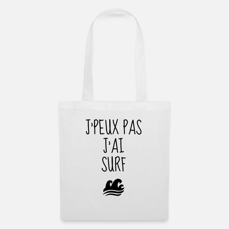 surf / surfeur / surfer / plage - Sac en tissu - blanc