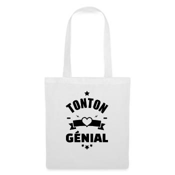 anniversaire tonton - humour - tonton genial - Sac en tissu - blanc - Devant