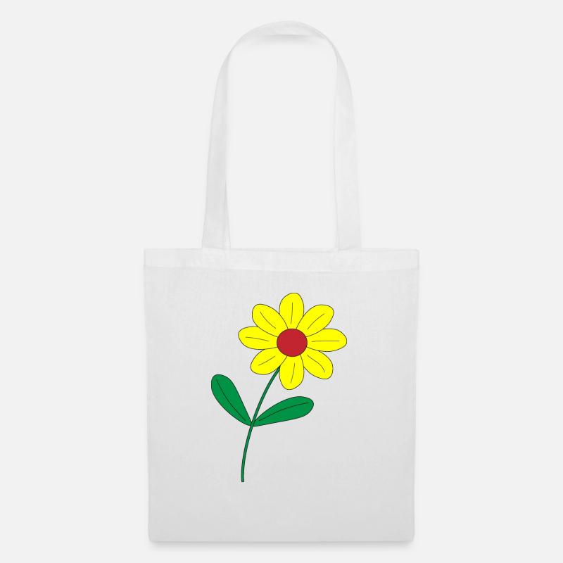 eine Blume - Stoffbeutel - Weiß