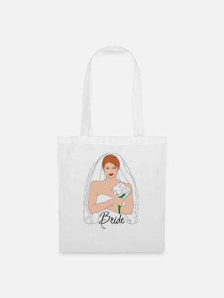bride braun - Stoffbeutel - Weiß