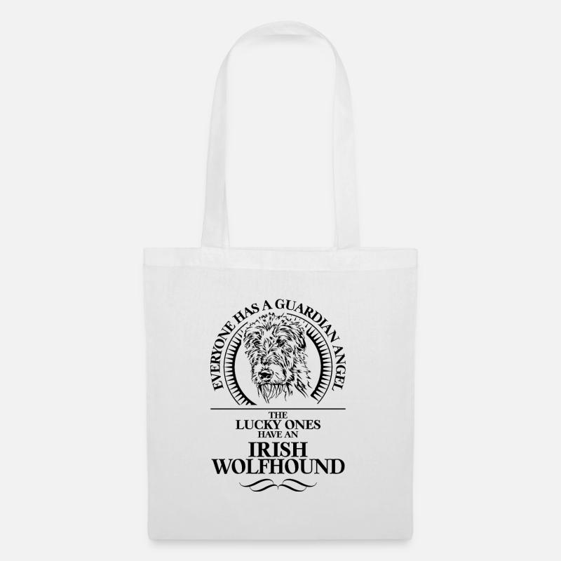 IRISH WOLFHOUND Guardian Angel Spruch Wilsigns - Stoffbeutel - Weiß