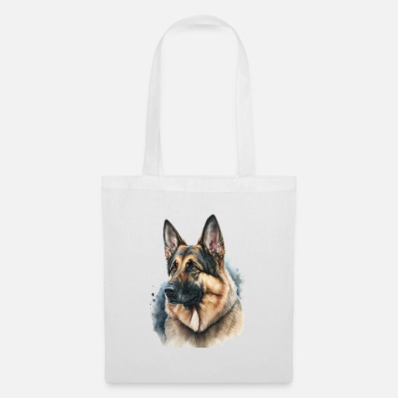 Deutscher Schäferhund Wasserfarben - Stoffbeutel - Weiß