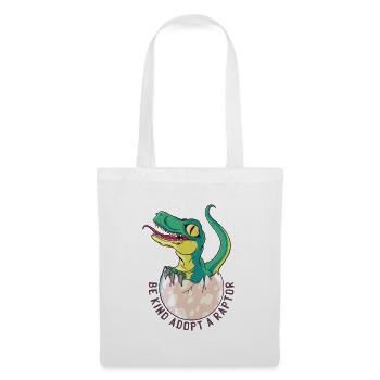 Dinosaur Dino Dinosaur egg Raptor Velociraptor - Tote Bag - white - Front