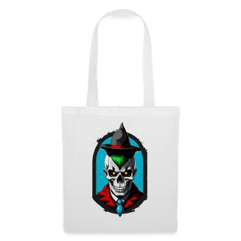 Un élève magicien avec crâne et chapeau pointu - Sac en tissu - blanc - Devant