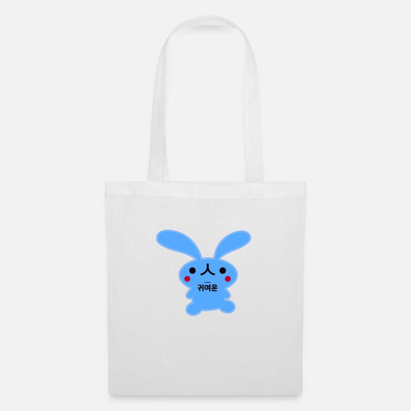Rabbit Korean Cute blue - Tote Bag - white