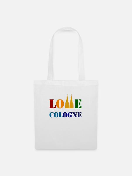 Love Cologne in allen Farben - Stoffbeutel - Weiß