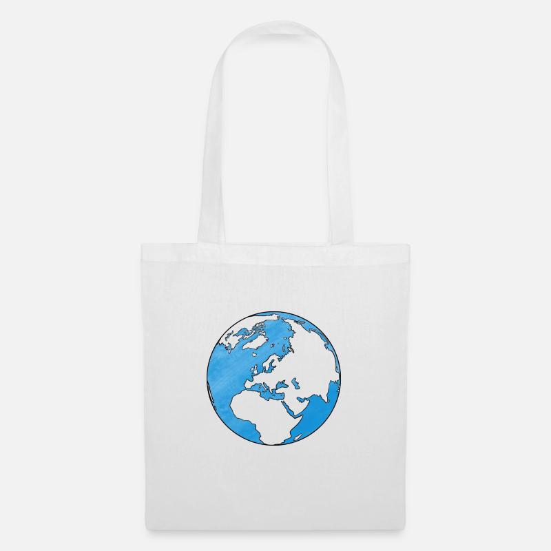 Globe Globe Globe Terra - Borsa di stoffa - bianco