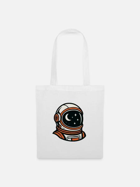 Astronaut am Nachthimmel - Stoffbeutel - Weiß