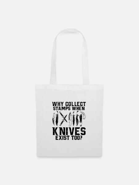 Geschenke für Messer Sammler | Antike Messer Hobby - Stoffbeutel - Weiß