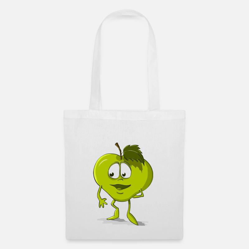 Süßer grüner Apfel. Geschenkidee - Stoffbeutel - Weiß