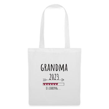 Grand-mère 2023 Grand-mère Bébé Cadeau Grands-parents - Sac en tissu - blanc - Devant