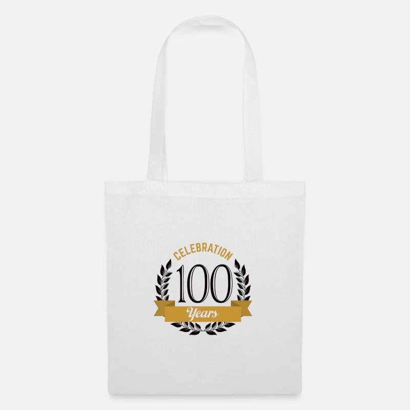 100 ans de conception de célébration - Sac en tissu - blanc