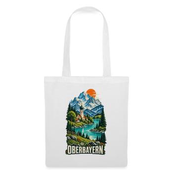 Oberbayern Alpenidylle mit Bergsee - Stoffbeutel - Weiß - Vorne