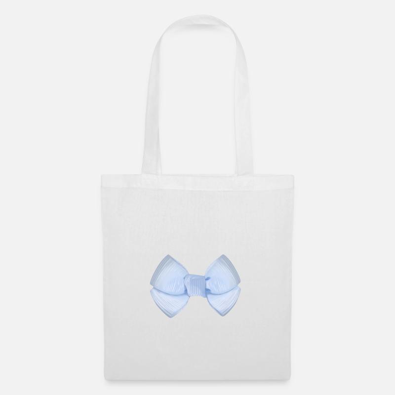 Bow Blue - Tote Bag - white