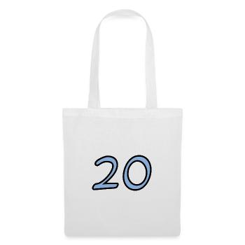 20. 20 ANS. 20e ANNIVERSAIRE. ANNIVERSAIRE 20 ANS. - Sac en tissu - blanc - Devant