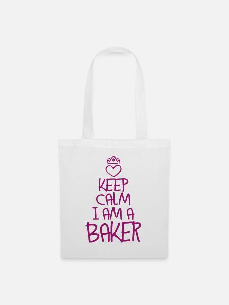 Keep Calm Bäcker cool Bäcker Geschenk - Stoffbeutel - Weiß