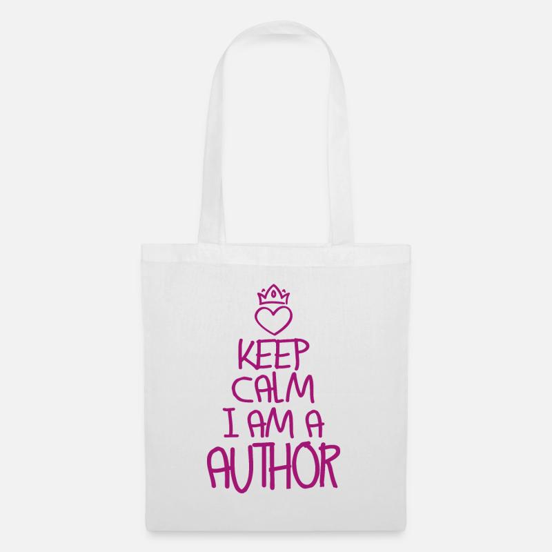 Keep Calm Autor cool Autor Geschenk - Stoffbeutel - Weiß
