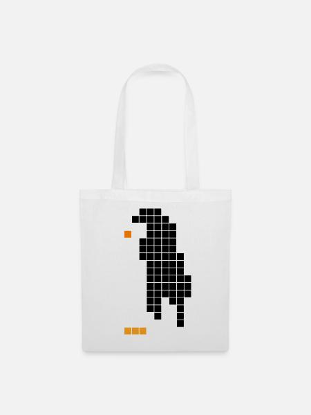 Pixel Pinguin – Retro Tier Design - Stoffbeutel - Weiß