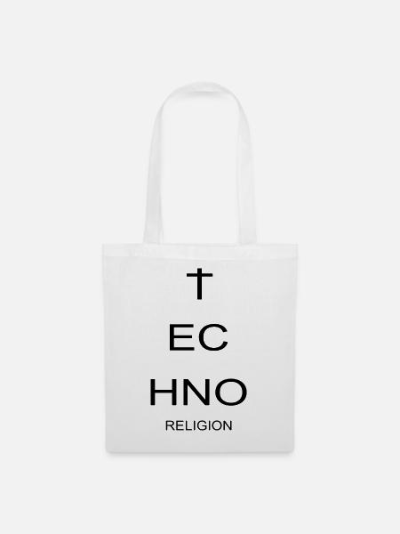 Techno Religion - Electro Music Festival Statement - Stoffbeutel - Weiß