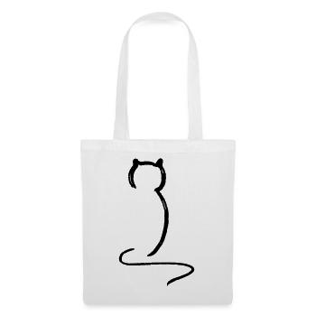 Katze - Stoffbeutel - Weiß - Vorne