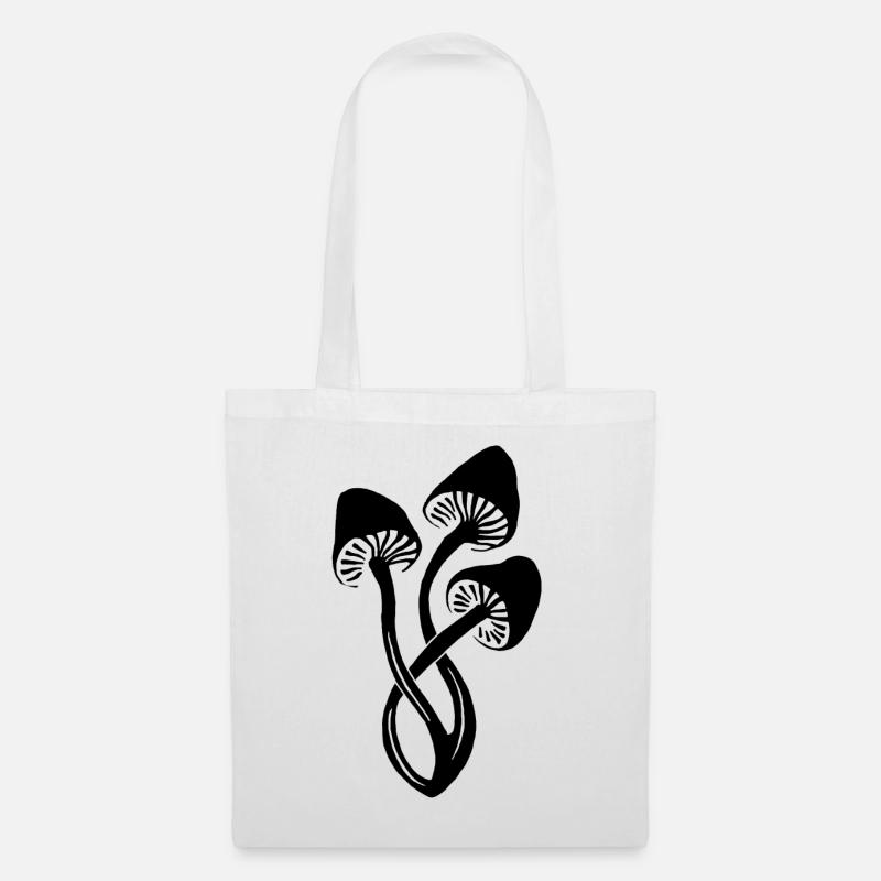 Trio de champignons noirs - Sac en tissu - blanc