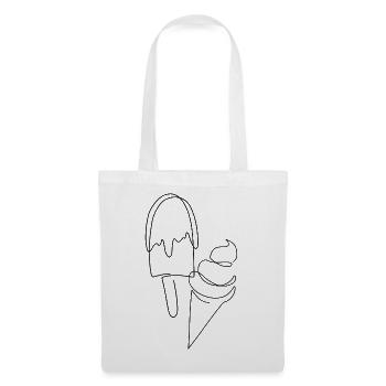 "IceIce (Baby)" Sommer Lineart Eis / Ice Cream - Stoffbeutel - Weiß - Vorne