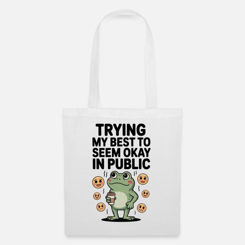Frog - Trying my best - Stoffbeutel - Weiß