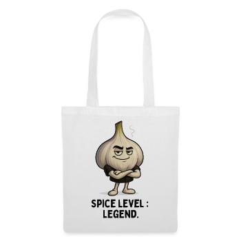 Knoblauch Legend Level Garlic Motiv Illustration - Stoffbeutel - Weiß - Vorne