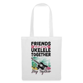 Amis du ukulélé hawaïen - Sac en tissu - blanc - Devant
