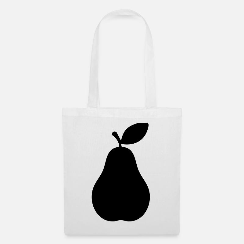 Birnensilhouette – Elegantes Fruchtdesign - Stoffbeutel - Weiß