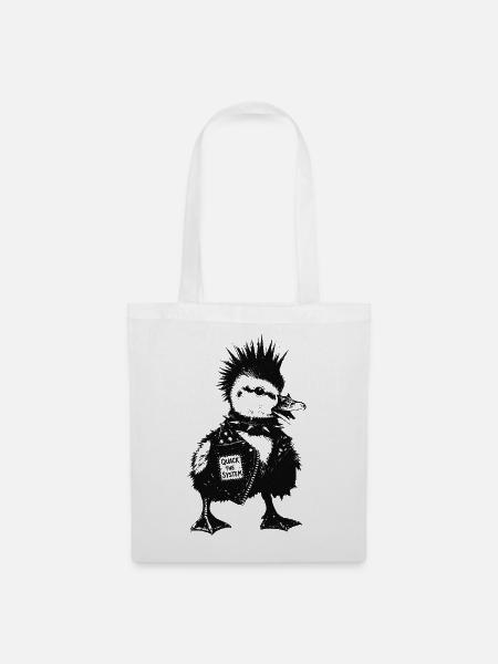 Punk Entchen - Stoffbeutel - Weiß