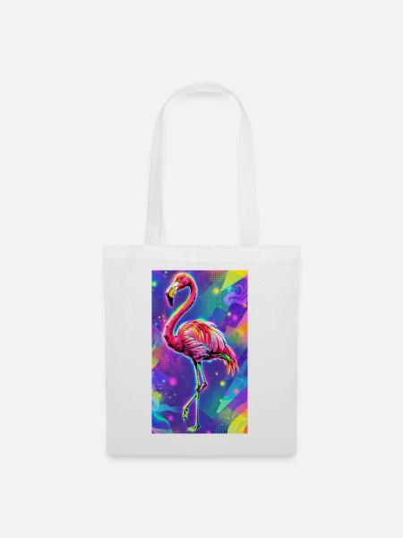 Flamingo - Stoffbeutel - Weiß