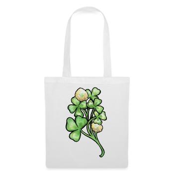 Aquarellklee-Blüten - Stoffbeutel - Weiß - Vorne