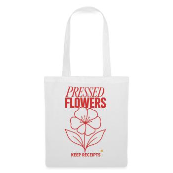 Blumen pressen – Pressed Flowers Keep Receipts - Stoffbeutel - Weiß - Vorne