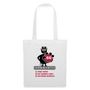 50th Birthday Shirt "Older than the allowed ..." - Tote Bag - white - Front