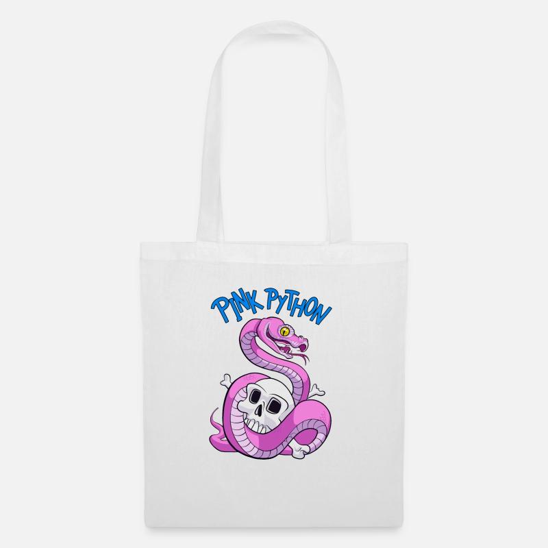 Pink Python (Blue) - Sac en tissu - blanc