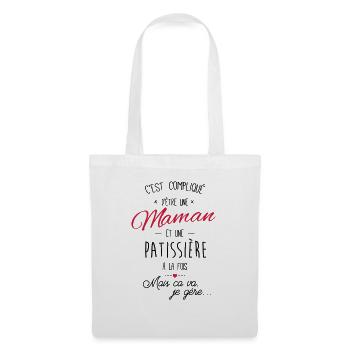 maman et patissière - Sac en tissu - blanc - Devant
