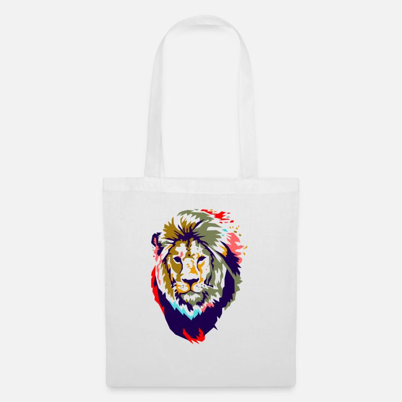 Löwe Bunt Graffiti Design Urban Style Geschenk - Stoffbeutel - Weiß