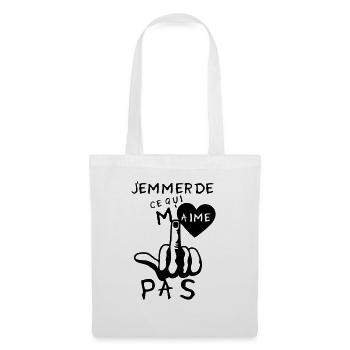 emmerde aime pas fuck doigt insulte coeur - Sac en tissu - blanc - Devant