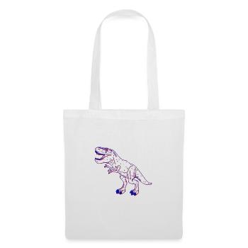 t-rex 3D - Sac en tissu - blanc - Devant