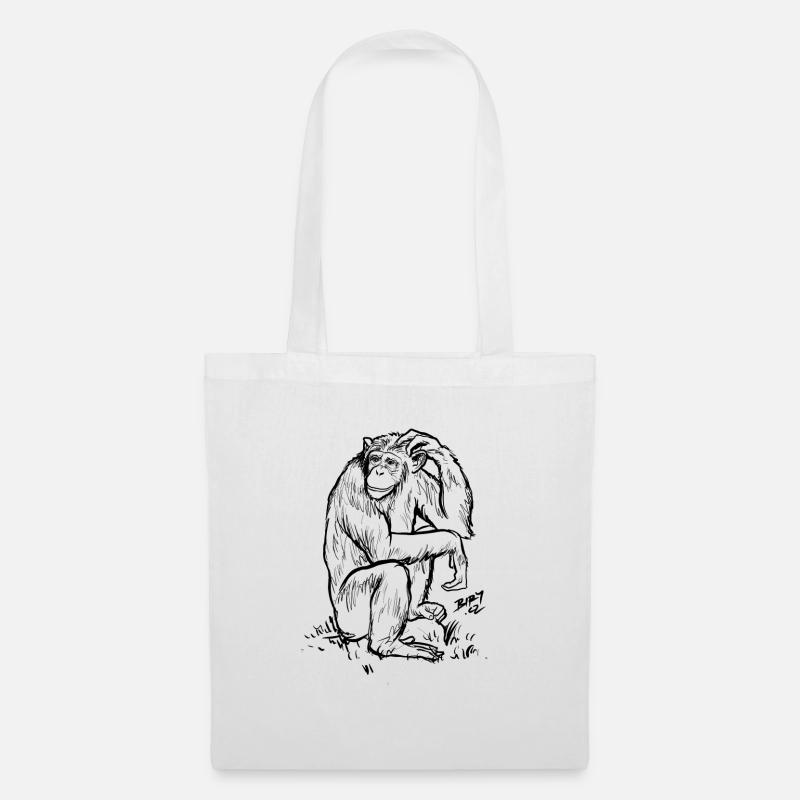 Pensée de chimpanzé - Sac en tissu - blanc