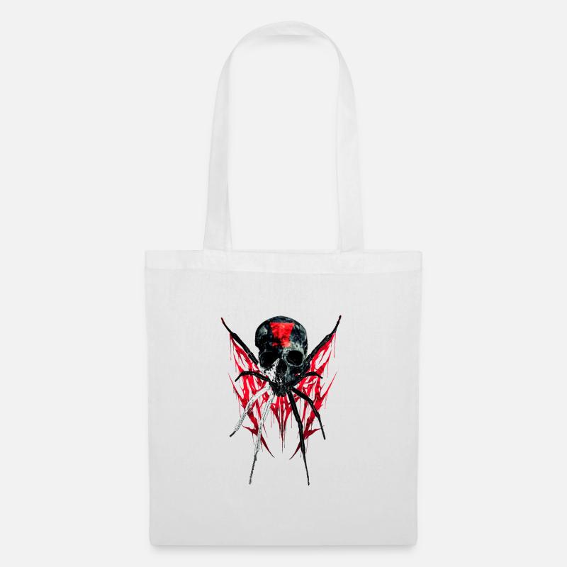 black widow skull - Sac en tissu - blanc