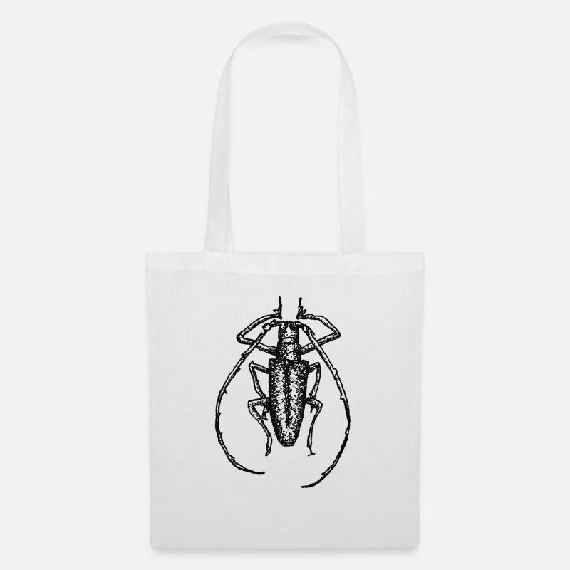 Botanical drawing / calligraphy insect antennae - Tote Bag - white