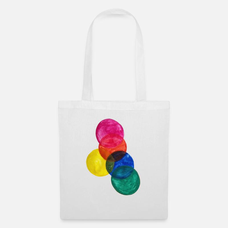 Coloured Circles - Tote Bag - white